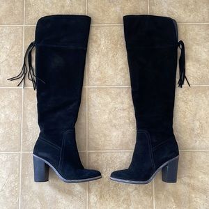 Franco Sarto ELLYN Black Suede Over-the-Knee Boot Size 7